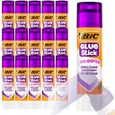 15x FIALOVÉ Kúzelné školské LEPIDLO pre deti, farebná tyčinka Bic, 8g