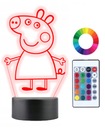 3D LED nočná lampa Peppa Pig s vyrytým menom