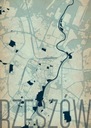 Umelecká mapa mesta Rzeszów Plagát 50x70 cm