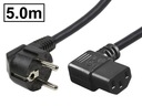 Napájací kábel 230V SCHUKO-C13, lomený, 5m