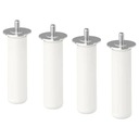 LATTHET Biela kovová noha 11 cm - 4 ks