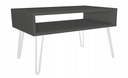 Šedý podkrovný konferenčný stolík, biele nohy, 90x60