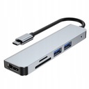3x USB C HUB typ C 3.1 Thunderbolt 3 SD TF čítačka