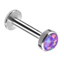 Labret s fialovým opálom - 1,2/8/4 striebro