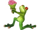Dekoračná figúrka AKO DARČEK - Žaba s kvetmi