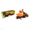 TRAKTOR S PRÍVESOM gumené kolesá MOCHTOYS Orange