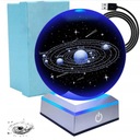 3D SOLÁRNY SYSTÉM GRAVÍROVANÝ USB GUĽOVÝ OZNAK S LED SVETLOVOU ZÁKLADŇOU