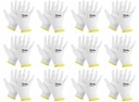 RUKAVICE x12 párov OCHRANNÝCH PRACOVNÝCH RUKAVICE, ĽAHKÉ ZÁHRADNÍCKE, BIELE - Veľkosť 7
