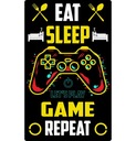 Nálepka na stenu EAT SLEEP GAME REPEAT 55x90 cm