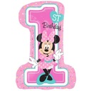 Fóliový balónik MINNIE MOUSE číslo 1 VÝROČIE narodeniny