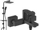 HANSGROHE vaňová batéria + dažďová sprcha 25 čierna
