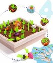 Drevená Montessori hračka hrá zeleninovú záhradu