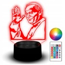 LED nočná lampa RGB soška 3D gravírovanie Poľský pápež svätý Ján Pavol II