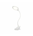 Nilsen KIM Biela stolná LED lampa s klipom