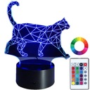 Nočná lampa Mačka mačiatko 7 farieb 3D LED Názov