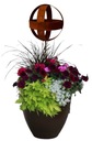 Rustikálna dekoračná guľa 15cm dekorácia do záhradného kvetináča + tyč