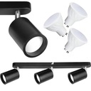 Prisadené BODOVÉ LAMPY pre 3x GU10 LED stropnú trubicu POHYBNÉ LAMPY