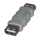 USB konektor, (2.0), USB A F - USB A F, sivý, Logo