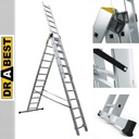 Hliníkový schodový rebrík 3x12 certifikát EN131 150kg