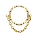 PIERCING Clicker náušnice Zlatá obruč s retiazkou Septum Helix TITANIUM 1,2/8