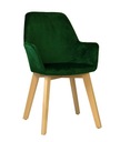 Zamatovo zelená čalúnená stolička STONE
