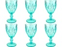 ELISE TURQUOISE 6 ks Sada pohárov na víno 300 ml