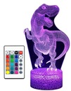 3D LED USB NOČNÁ LAMPA DINOSAUR T-REX LAMPA 16 FAREB + DIAĽK.