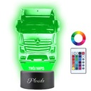3D LED nočná lampa TIR Mercedes Truck Darček Váš nápis Gravírovanie mena