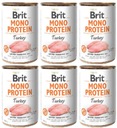 6x Mokré krmivo Brit Mono Turkey (Turecko) 400g