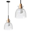 BOHO RETRO DREVENÉ ZÁVISNÉ SKLENENÉ STROPNÉ LAMPA