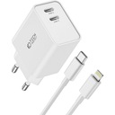 2x sieťová nabíjačka USB-C Tech-Protect PD, 35W + Lightning kábel, iPhone