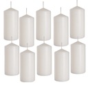 Valcová sviečka BISPOL, biela, 12 cm, SET 10 kusov