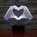 3D LED LAMPA SRDCE RUKY LÁSKA LÁSKA NOČNÁ LAMPA 16 FARIEB VALENTÍN