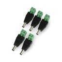 DC zástrčka 5,5 x 2,5 mm s rýchloupínacím konektorom, 5 ks.