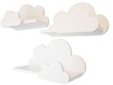 Regály Cloud, policová súprava Moli, 3x nástenná polička cloud do detskej izby