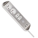 POWER STRIP so 4 zásuvkami + 2 USB nabíjačky