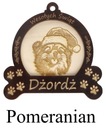 Vianočná guľa so psíkom a psíkom DREVENÁ guľa na vianočný stromček POMERANIAN
