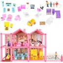 Domček pre bábiky Vila 4 bábiky + nábytok 32 prvkov