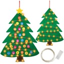 Adventný kalendár vianočný stromček filc pre deti + LED