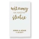 Uvítacia tabuľa na svadby a recepcie, Uvítanie + mená + dátum, tabuľa 30x50