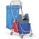 Dvojvedrový čistiaci vozík 2x17L držiak na lisovacie vrece košík Higi24