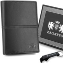 Pánska vertikálna prémiová kožená peňaženka, prírodná koža, RFID ochrana ZAGATTO