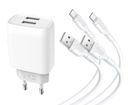 Dual USB kocka nabíjačka 2x USB-C kábel
