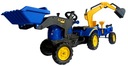 Šliapací traktor s bagrom a nakladačom