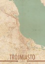 Mapa trojmestského mesta - plagát A1 59,4x84,1 cm