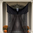HALLOWEENSKÝ ZÁVISNÝ OZDOBA NA PÁRTY 4M*2M ČIERNE VYSOKEJ KVALITY