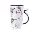 Elegantný keramický hrnček s vrchnákom CAT 500ml KB10