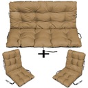 RATTAN nábytkové podsedáky 180x60x50 sada 2+1 béžová