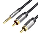 Audio kábel 3,5mm samec na 2x RCA samec 3m čierny