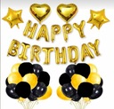 Sada zlatých balónov Happy Birthday k narodeninám